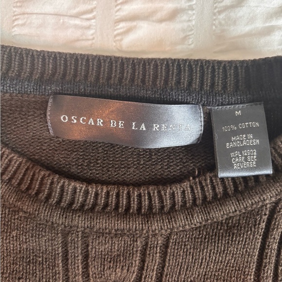 Men's Brown Cable Knit Sweater - Picture 2 of 7